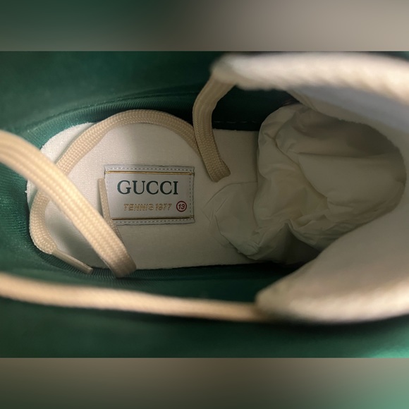New Gucci Tennis 1977 GG Supreme Logo Gray High Sneaker Shoes UK 13 / US 13.5 - Picture 16 of 16
